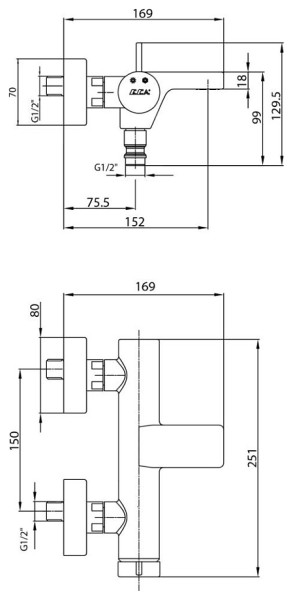 102102477HEX PURITY смеситель для ванны. Фото 2