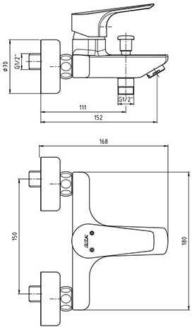 102102482EX NIOBE смеситель для ванны. Фото 2