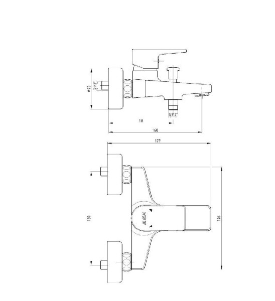 102102488EX DALIA смеситель для ванны. Фото 2