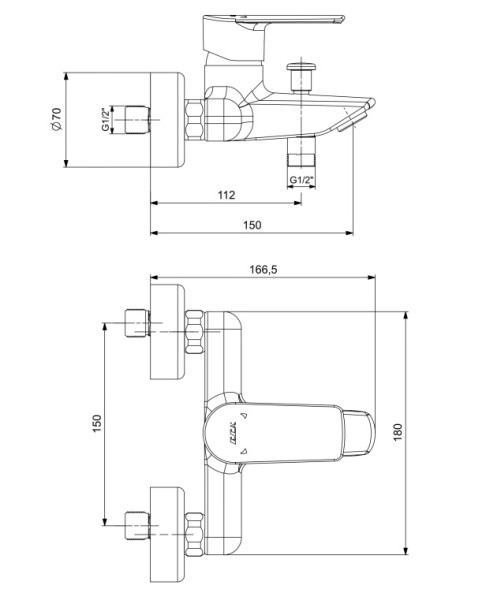 102102888EX LIA смеситель для ванны. Фото 2