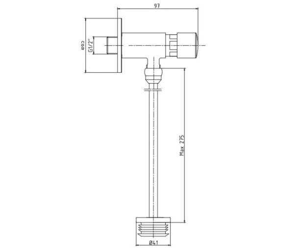 102111146EX смывной механизм для писсуара. Фото 2