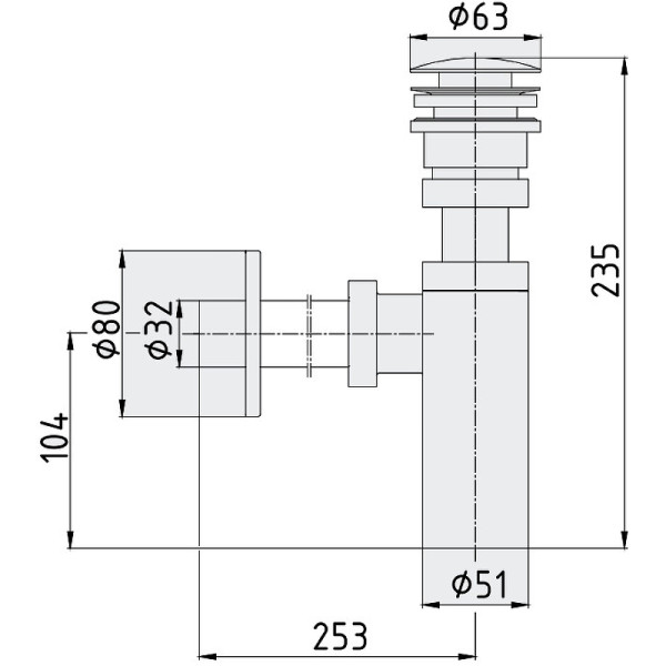 102119055C1EX сифон для раковины, матовый черный. Фото 2