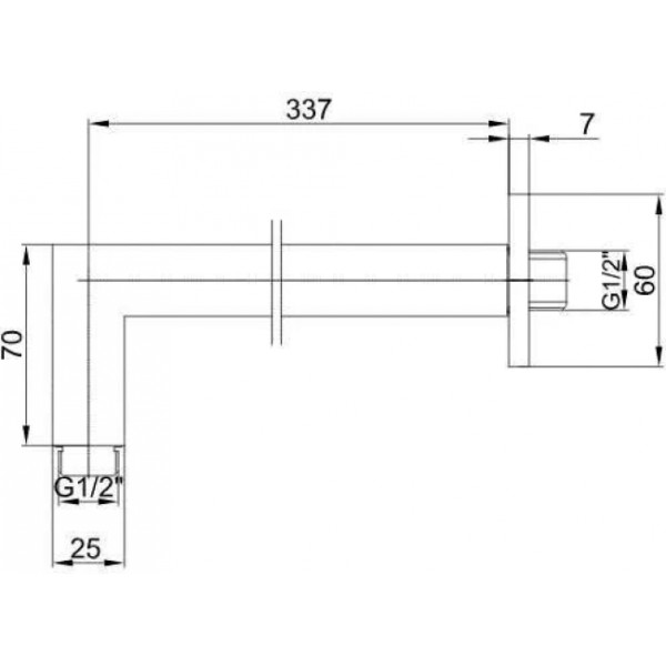 102126699EX держатель верхнего душа 337 мм. Фото 2