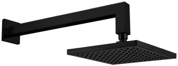 102145031C1EX TIERA квадратный верхний душ с держателем 200x200 мм матовый черный. Фото 1