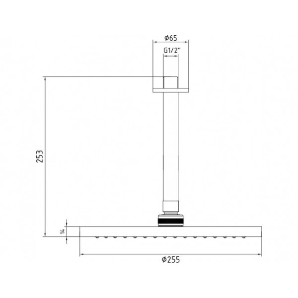 102145033C1EX MYRA верхний душ диаметр 255 мм, матовый черный. Фото 2