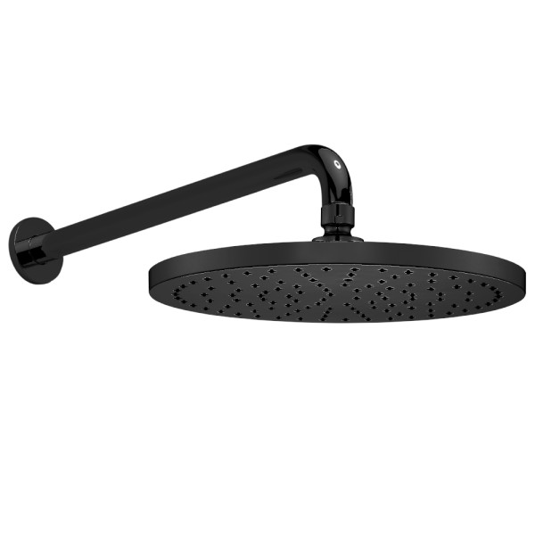 102145034C1EX MYRA верхний душ с держателем диаметр 255 мм, матовый черный. Фото 1