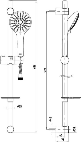 102146027EX LOGICA душевой гарнитур 5 режимов 110мм. Фото 2