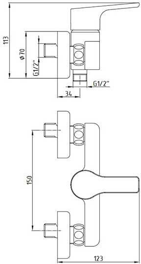 102154011EX LUNA смеситель для душа. Фото 2