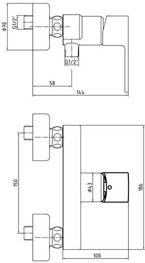 102154026EX NITA смеситель для душа. Фото 2