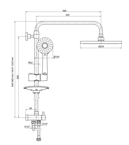 102158030EX MYRA душевая система. Фото 2