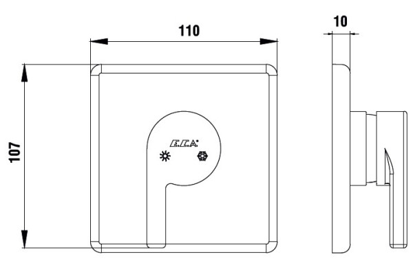 102167101HEX-Y ICON смеситель для душа(внешняя часть). Фото 2