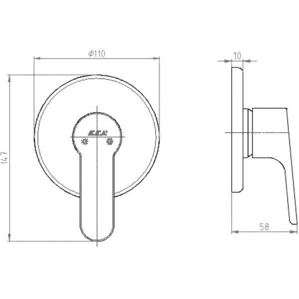 102167106EX-Y LUNA смеситель для душа (внешняя часть). Фото 2