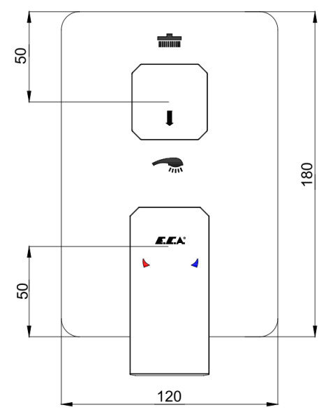 102167205C1EX-KDE TIERA смеситель для ванны 2 режима (внешняя часть) матовый черный. Фото 2