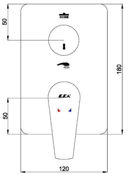 102167213EX-KDE NIOBE смеситель для ванны 2 режима (внешняя часть). Фото 2
