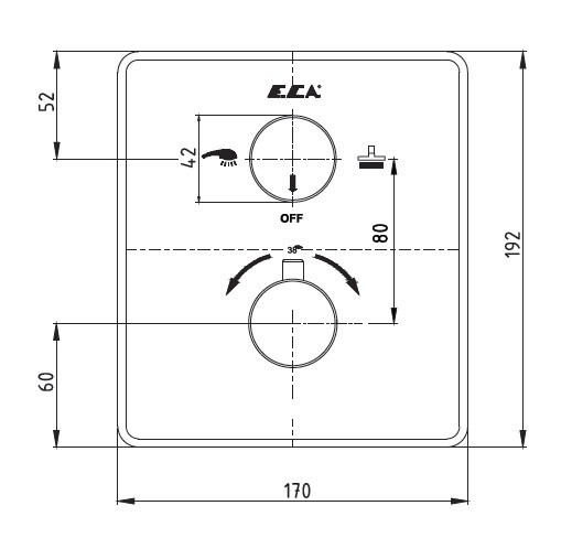102167215EX-KDE термостатический смеситель для ванны(внешняя часть). Фото 2