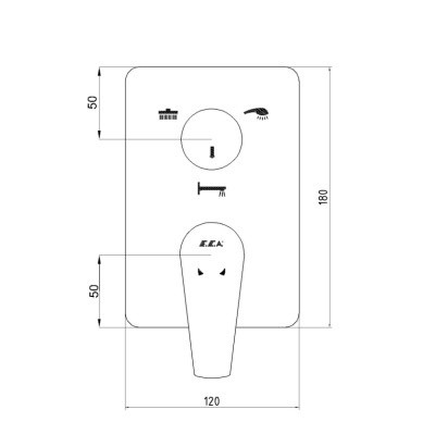 102167313EX-K NIOBE смеситель для ванны,3 режима(внешняя часть). Фото 2