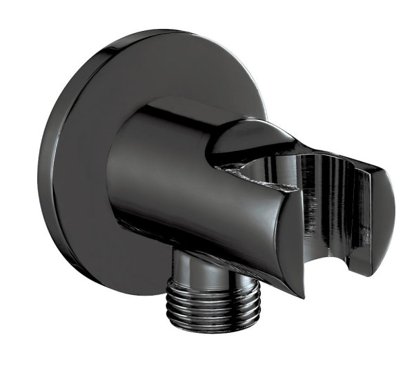 102199523C1EX шланговое подсоединение с держателем для душа,матовый черный. Фото 1