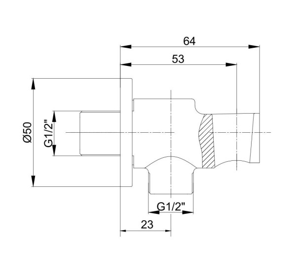102199523C1EX шланговое подсоединение с держателем для душа,матовый черный. Фото 2