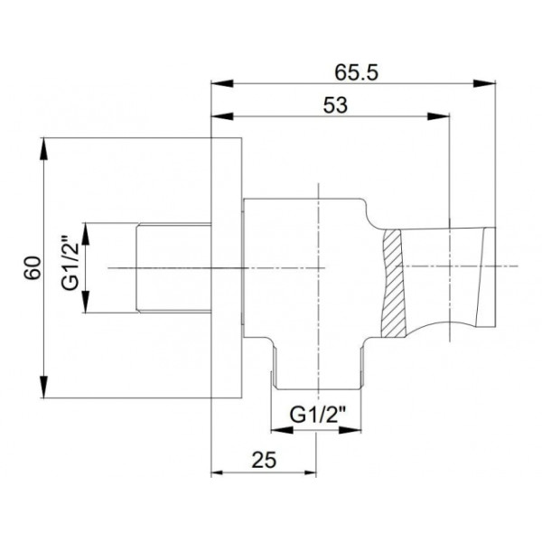 102199603C1EX шланговое подсоединение с держателем для душа,матовый черный. Фото 2