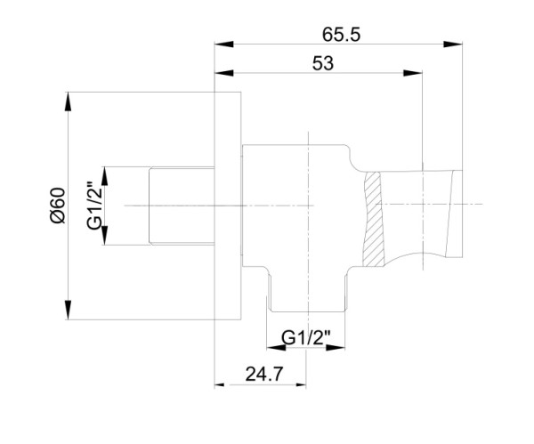 102199603EX шланговое подсоединение с держателем для душа. Фото 2