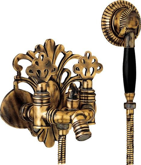 102202001EX OTTOMAN смеситель для ванны с душевым комплектом антик лак. Фото 1