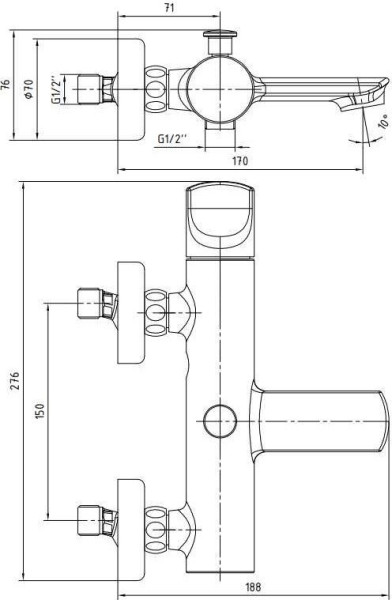 104502470EX MYRA смеситель для ванны черный /хром. Фото 2