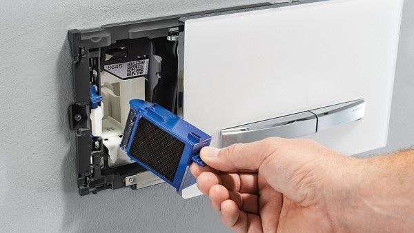 115.062.BZ.1 Вставной блок для Geberit DuoFresh Stick, для смывных бачков скрытого монтажа Sigma 12 см: Антрацит. Фото 3