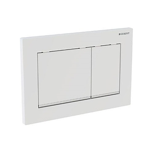 115.080.KJ.1 Смывная клавиша Geberit Omega30 для двойного смыва к 111.003/030/060 белый/глянцевый хром. Фото 2