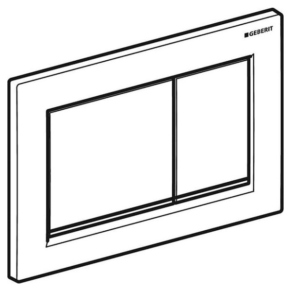 115.080.KJ.1 Смывная клавиша Geberit Omega30 для двойного смыва к 111.003/030/060 белый/глянцевый хром. Фото 3