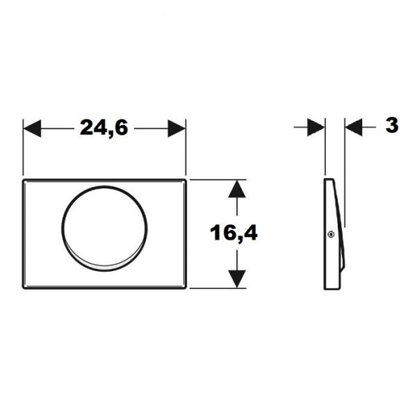 115.108.00.1 Смывная клавиша Geberit Delta10 смыв/стоп к 111.153.00.1, с креплением на винтах, сатинированный нержавеющая сталь. Фото 4