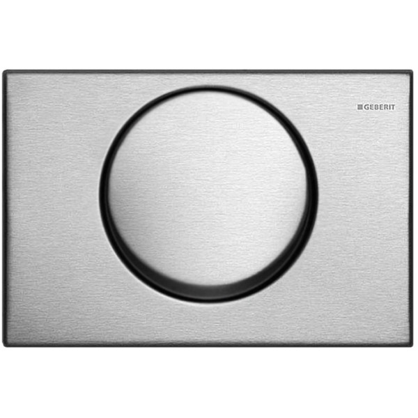 115.108.00.1 Смывная клавиша Geberit Delta10 смыв/стоп к 111.153.00.1, с креплением на винтах, сатинированный нержавеющая сталь. Фото 5