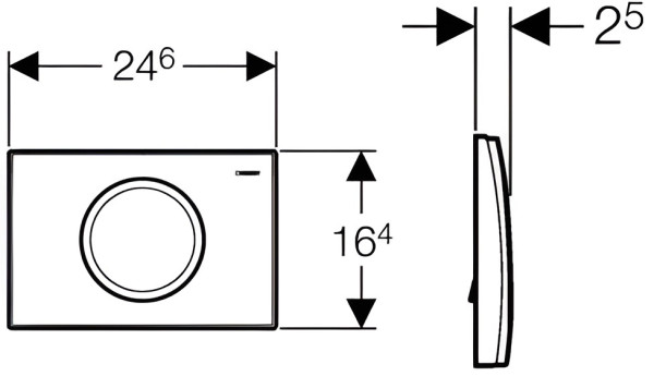 115.109.46.1 Смывная клавиша Geberit Delta15, смыв/стоп: Матовый хром. Фото 2