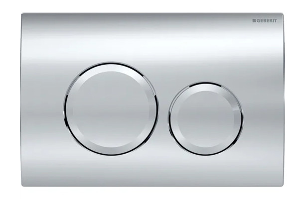 115.127.21.1 Смывная клавиша Geberit Delta20, для двойного смыва: Глянцевый хром. Фото 1