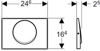 115.751.00.1 Смывная клавиша Geberit Mambo смыв/стоп к111.300, с креплением на винтах, сатинированный нержавеющая сталь. Фото 2