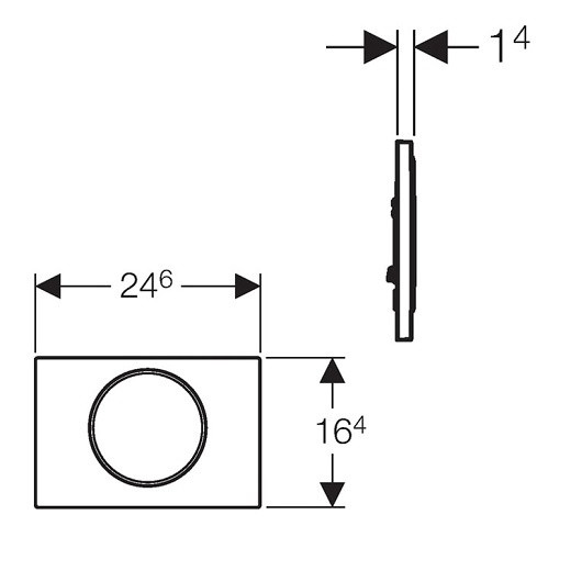 115.758.14.5 Смывная клавиша Geberit Sigma10 смыв/стоп к 111.300/350/361/362/380/390/796, черный матовый лак, легко чистящееся покрытие/полированное. Фото 2