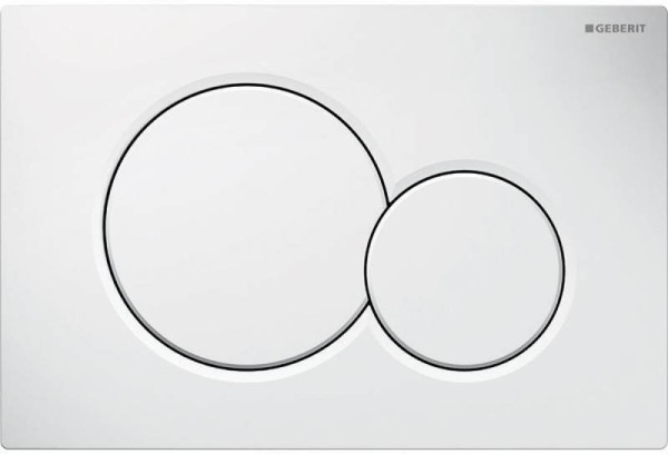 115.770.11.5 Смывная клавиша Geberit Sigma01 для двойного смыва к 111.300/350/361/362/380/390/796, Белый. Фото 1