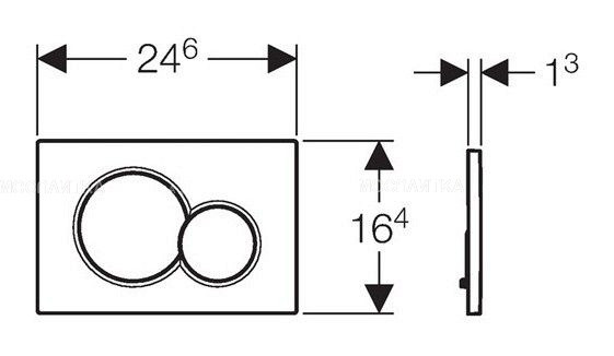 115.770.11.5 Смывная клавиша Geberit Sigma01 для двойного смыва к 111.300/350/361/362/380/390/796, Белый. Фото 2