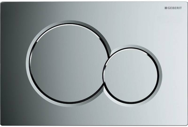 115.770.21.5 Смывная клавиша Geberit Sigma01 для двойного смыва к 111.300/350/361/362/380/390/796, Глянцевый хром. Фото 1