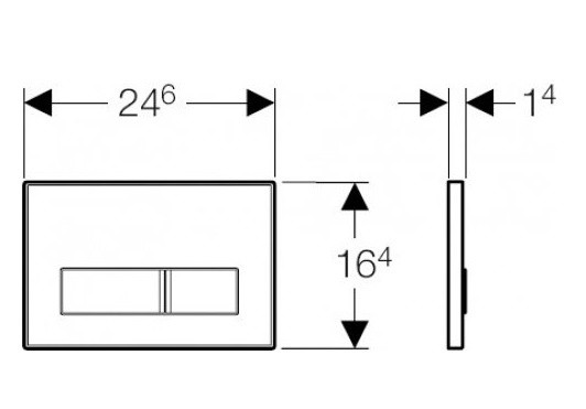 115.788.00.1 Смывная клавиша Geberit Sigma50 для двойного смыва к 111.300/350/361/362/380/390/796, заполнение материалом заказчика. Фото 2