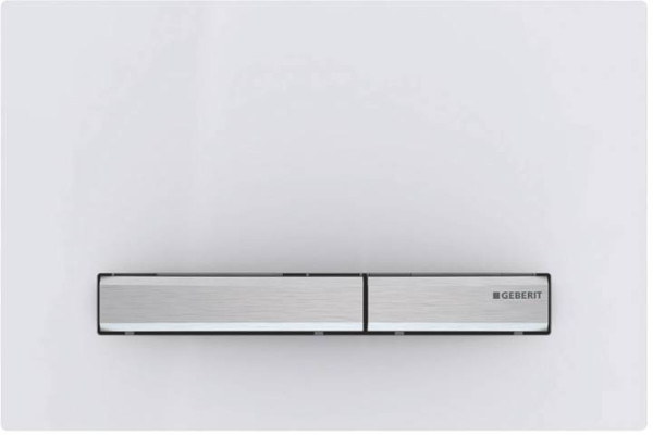 115.788.11.2 Смывная клавиша Geberit Sigma50 для двойного смыва к 111.300/350/361/362/380/390/796 белый/металлический хромированный. Фото 1