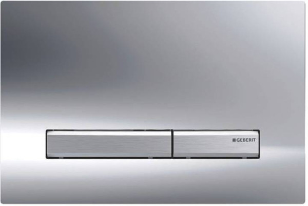 115.788.21.2 Смывная клавиша Geberit Sigma50 для двойного смыва к 111.300/350/361/362/380/390/796 глянцевый хром/металлический хромированный. Фото 1