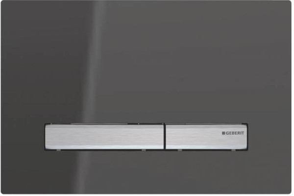 115.788.SD.2 Смывная клавиша Geberit Sigma50 для двойного смыва к 111.300/350/361/362/380/390/796 зеркальное дымчатое стекло/металлический хромирован. Фото 1