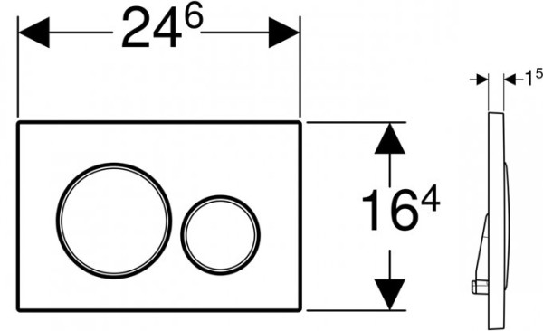 115.882.14.1 Клавиша смыва Sigma 20 NEW двойной смыв к 111.300/350/361/362/380/390/796 не оставляет отпечатков пальцев,черный мат/хр. глянц/черный мат. Фото 2