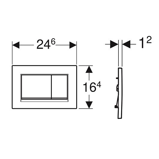 115.883.11.1 Клавиша смыва Sigma 30, двойной смыв,к 111.300/350/361/362/380/390/796 белый/белый матовый. Фото 3