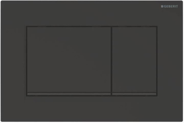 115.883.16.1 Клавиша смыва Sigma 30, двойной смыв,к 111.300/350/361/362/380/390/796 черный матовый лак, легко чистящееся покрытие, черный. Фото 1