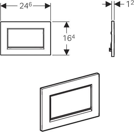 115.893.KJ.1 Смывная клавиша Sigma 30, смыв-стоп,к 111.300/350/361/362/380/390/796 бел/бел/хр. гл. Фото 2