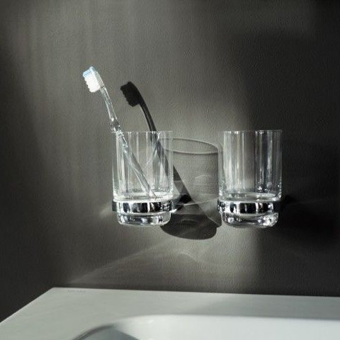 12750019000 COLLECTION MOLL Держатель стакана, в комплекте с хрустальным стаканом, хром. Фото 3