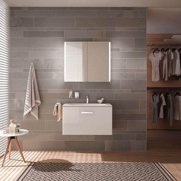 12802171301 ROYAL MATCH Зеркальный шкаф 800*700*160 мм LED подсветка вертикальная. Фото 4