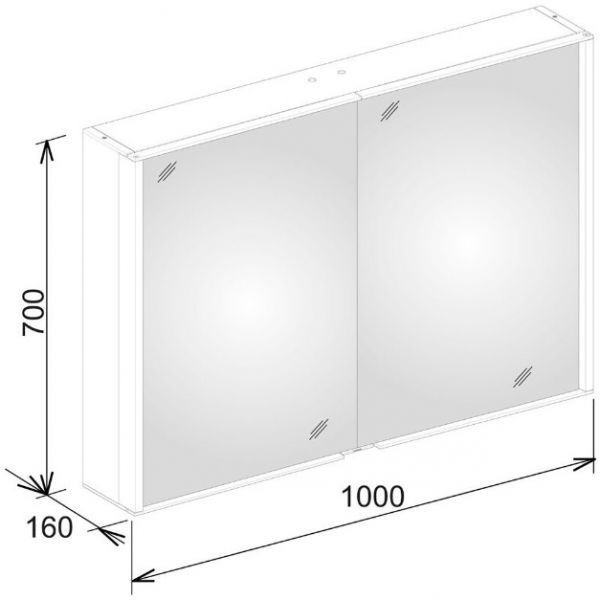 12803171301 ROYAL MATCH Зеркальный шкаф 1000х700х160 мм LED подсветка вертикальная. Фото 2