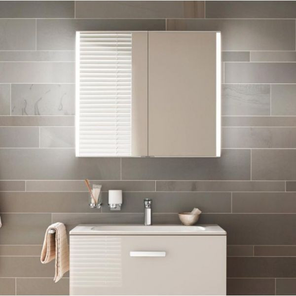 12803171301 ROYAL MATCH Зеркальный шкаф 1000х700х160 мм LED подсветка вертикальная. Фото 3